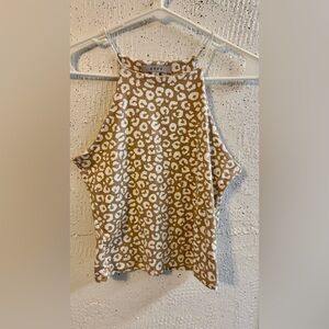 Gaze Boxy Tan Cream Tank Top